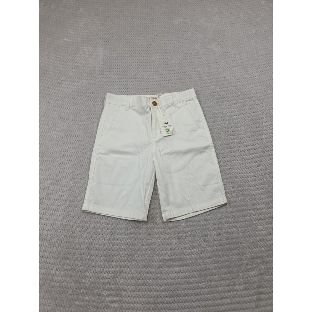 Hope & Henry Shorts Boys 7 White Khaki Preppy Coastal Casual New